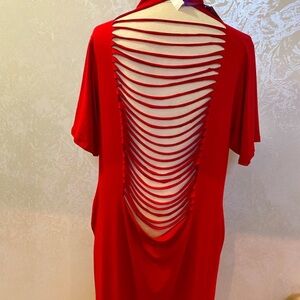 Red Backless Women Dress